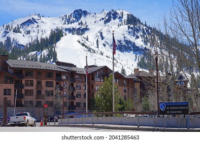 PALISADES TAHOE, CA -12 APR 2021- View Of The Palisades Tahoe Valley, A Ski Resort In California Site Of The 1960 Winter Olympics Renamed In September 2021.