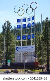 PALISADES TAHOE, CA -12 APR 2021- View Of The Palisades Tahoe Valley, A Ski Resort In California Site Of The 1960 Winter Olympics Renamed In September 2021.