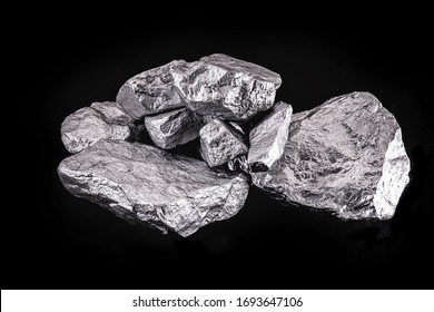 Palladium is a chemical element that at room temperature contracts in the solid state. Metal used in industry. Mineral extraction concept.