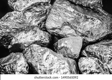 Palladium is a chemical element which at room temperature contracts in the solid state. Metal used in industry. Mineral extraction concept. - Shutterstock ID 1490565092