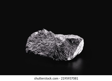 Palladium, A Transition Metal Used In The Production Of Aerospace Equipment, Black Background, Isolated