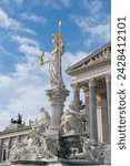 Pallas Athene Fountain in front of Parliament building, Vienna, Austria