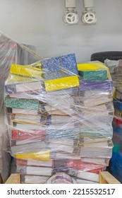 Pallet Of Register Document Archive Folders In Shrink Wrap Foil Storage