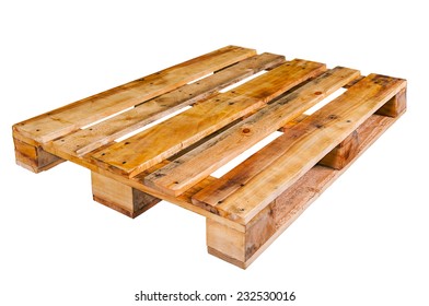  Pallet Wood From Pine Isolated On White Background