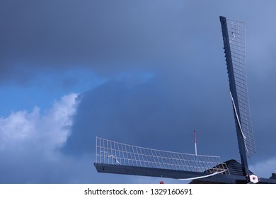 pallets of windmill, clouds and sky view, kinderdijk , Netherlands