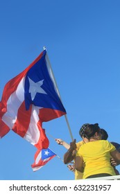 PALM BAY, FL - NOVEMBER 6, 2016: Puerto Ricans Celebrating The Puerto Rico Parade In The City Of Palm Bay, Florida