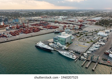 PALM BEACH, FL, USA - APRIL 19, 2021: Aerial Photo Port Palm Beach FL USA