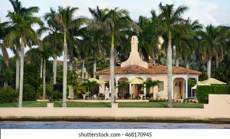 PALM BEACH, FLORIDA - NOV 29: Mar-a-Lago In Palm Beach, Florida, As Seen On Nov 29, 2016. The Estate Is Currently Owned By The Trump Organization