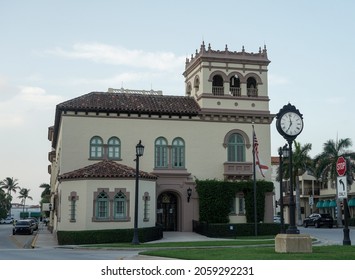 PALM BEACH, FLORIDA - SEPTEMBER 6, 2021: The Palm Beach Town Hall Originally Built In 1925