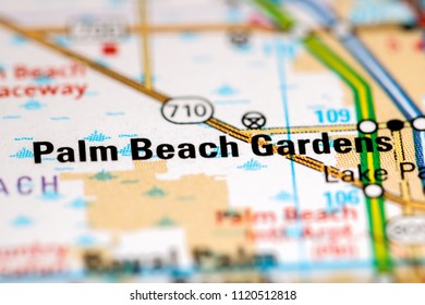 Palm Beach Gardens. Florida. USA on a map