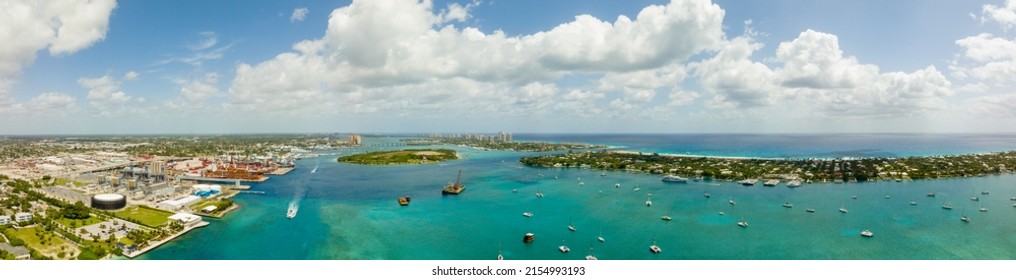 Palm Beach Inlet Aerial Drone Panorama