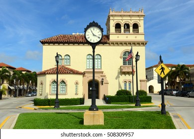 Palm Beach Town Hall Was Built In 1925 In Downtown Palm Beach, Florida, USA.