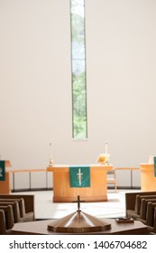 Palm Coast, FL / USA - August 18, 2018:  Shepherd Of The Coast Lutheran Church Altar