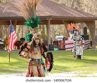 Palm Coast, FL / USA - Feb 23, 2019:  Native American Festival At Princess Place Preserve