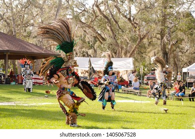 Palm Coast, Florida / United States - Feb 23, 2019:  Native American Festival At Princess Place Preserve