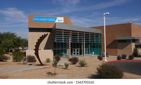 Palm Desert, CA / USA - November 15, 2019: Modern Building With Signage At The California State University San Bernardino - Palm Desert Campus                               