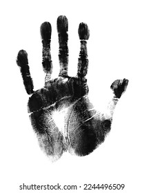 Palm or hand print isolated on white. Palm print.