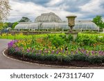 Palm house in Kew botanical gardens in spring, London, UK