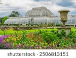 Palm house in Kew botanical gardens in spring, London, UK