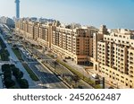 Palm Jumeirah, Shoreline Apartments road, at day. High quality photo