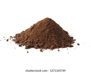 Palm kernel meal powder with shell by product from oil production and substrate of cosmetic on isolate background