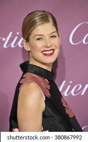 PALM SPRINGS, CA - JANUARY 3, 2015: Rosamund Pike at the 2015 Palm Springs Film Festival Awards Gala at the Palm Springs Convention Centre.