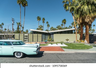 Palm Springs, California - March 2018: Residential Desert Architecture 