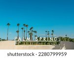 Palm Springs city name sign, California