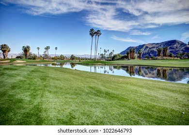 Palm Springs Golf Course Against Mountain Backdrop