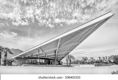 PALM SPRINGS, RIVERSIDE COUNTY, CALIFORNIA, USA - SEPTEMBER 20:  Historic Mid Century Tramway Gas Station Designed By Albert Frey And Robson Chambers In Palm Springs, California, USA.