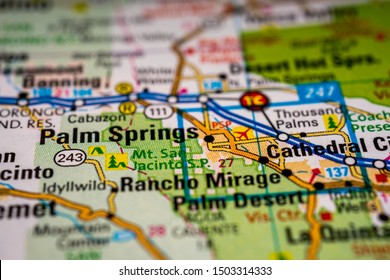 Palm Springs USA Map Travel Background