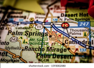 Palm Springs USA Map Travel Background