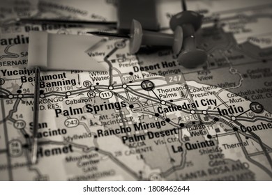 Palm Springs USA Map Travel Background