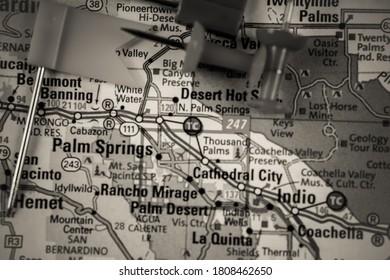 Palm Springs USA Map Travel Background