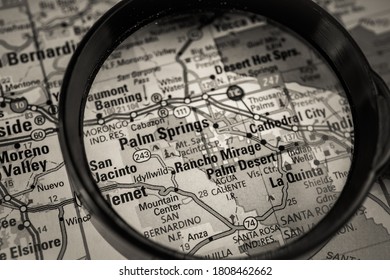 Palm Springs USA Map Travel Background