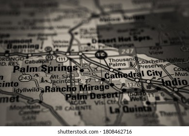 Palm Springs USA Map Travel Background