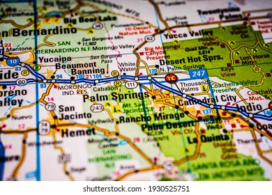 Palm Springs USA Map Travel Background