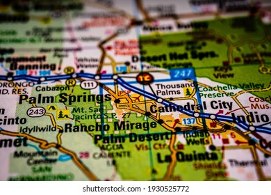 Palm Springs USA Map Travel Background