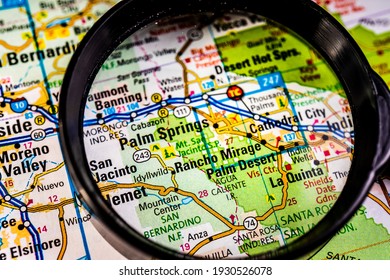 Palm Springs USA Map Travel Background