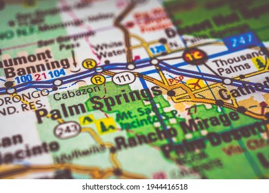 Palm Springs USA Map Travel Background