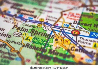 Palm Springs USA Map Travel Background