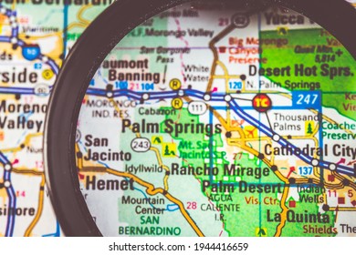 Palm Springs USA Map Travel Background