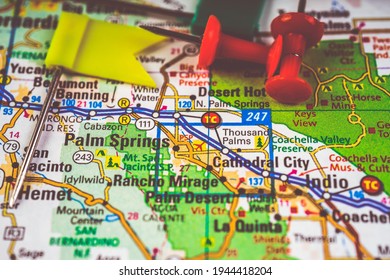 Palm Springs USA Map Travel Background