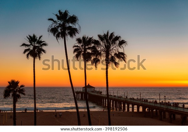 Palm Trees Over Los Angeles Beach Stock Photo 398192506 | Shutterstock