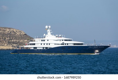 PALMA DE MALLORCA, BALEARIC ISLANDS, SPAIN - AUGUST, 2019: Luxury Yacht Symphony Owned By Bernard Arnault.