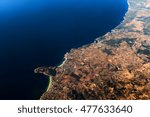 Palma de Mallorca And Balearic Sea At 10.000m Altitude Above Ground