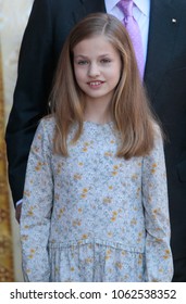 Palma De Mallorca, Spain. April 4th, 2018. Spain Royal Princess Leonor Attend An Easter Sunday Mass In The Spanish Island Of Mallorca