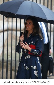 Palma De Mallorca / Spain - April 21 2019: Spanish Queen Letizia Arrive To Palma De Mallorca Cathedral To Attend An Easter Sunday Mass. 