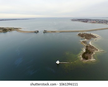 Palmers Island Lighthouse - Fort Phoenix Hurricane Barrier 