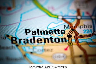 Palmetto. Florida. USA On A Map